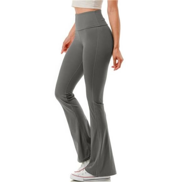 Pants - Folded high waist smooth flare yoga pants